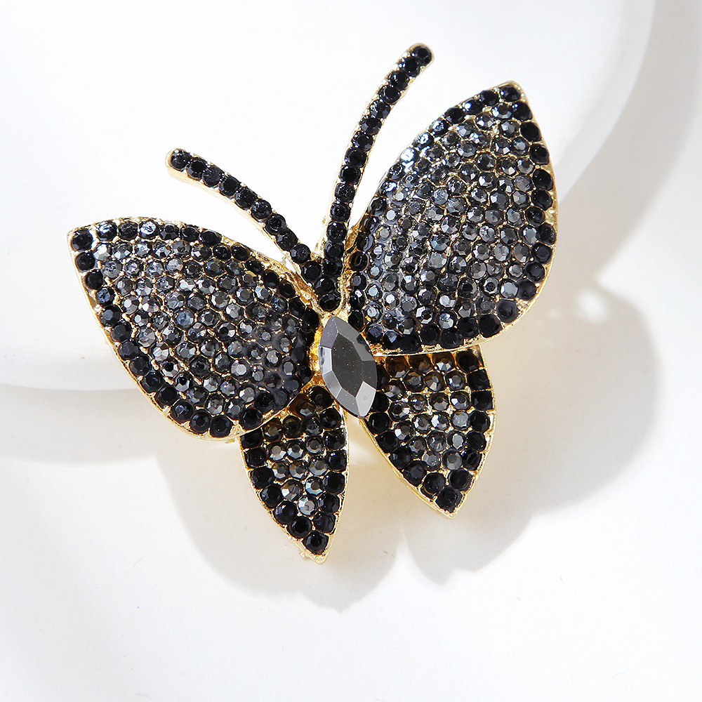 Retro, Luxurious Style Retro Luxurious Pin Butterfly Zinc Alloy Inlay Rhinestones Unisex Brooches