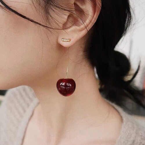 Sweet Red Cherry Earrings for Women - Autumn/Winter Edition - Cool Style, Minimalist Earring Design -  New Trend Earrings