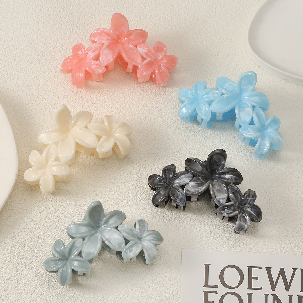 55g Weight Hair Clip, Hair Claws Hair Accessories Type 1 Piece Quantity Holiday Occasion ABS Material Flower, Fish, Shark, Plumeria Pattern All Seasons Season Women's Gender Sweet Style Sweet Women's Flower Fish Shark ABS Hair Clip Hair Claws 2