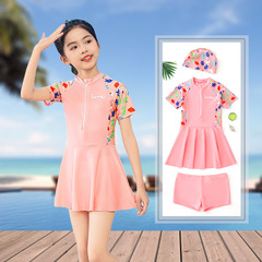 Children's swimwear, girls' one-piece skirt, Korean medium and large children's baby split boxer briefs, conservative girls' student swimwear
