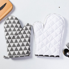 Factory wholesale baking microwave oven gloves heat-resistant oven gloves cotton linen simple high-temperature insulation gloves
