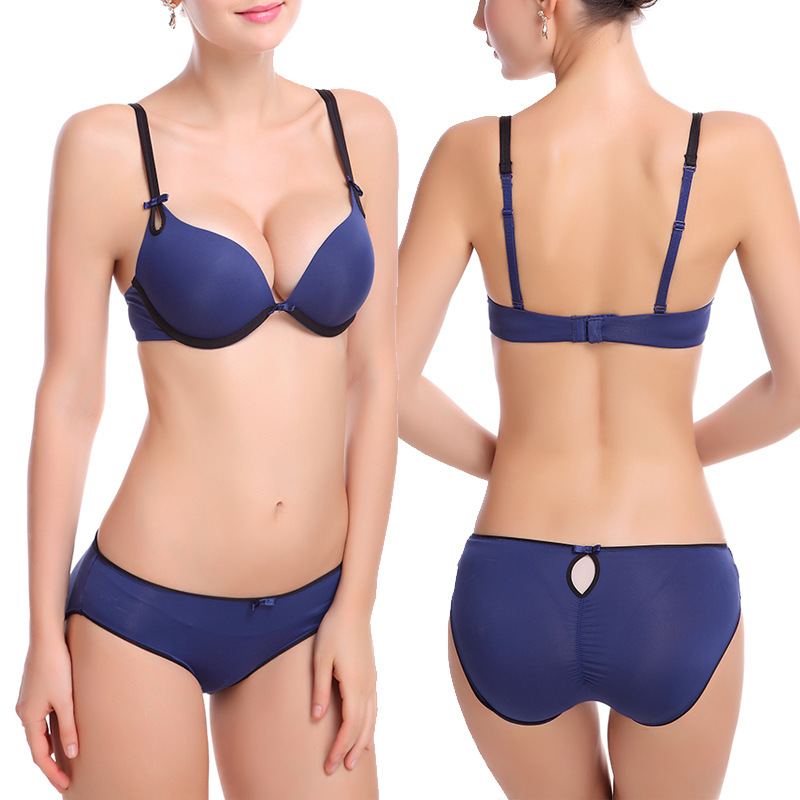 Fengqiu Winter New Bra Set with Smooth Steel Rim Memory Cotton Thickened Gathering Women's Underwear_voghion.com