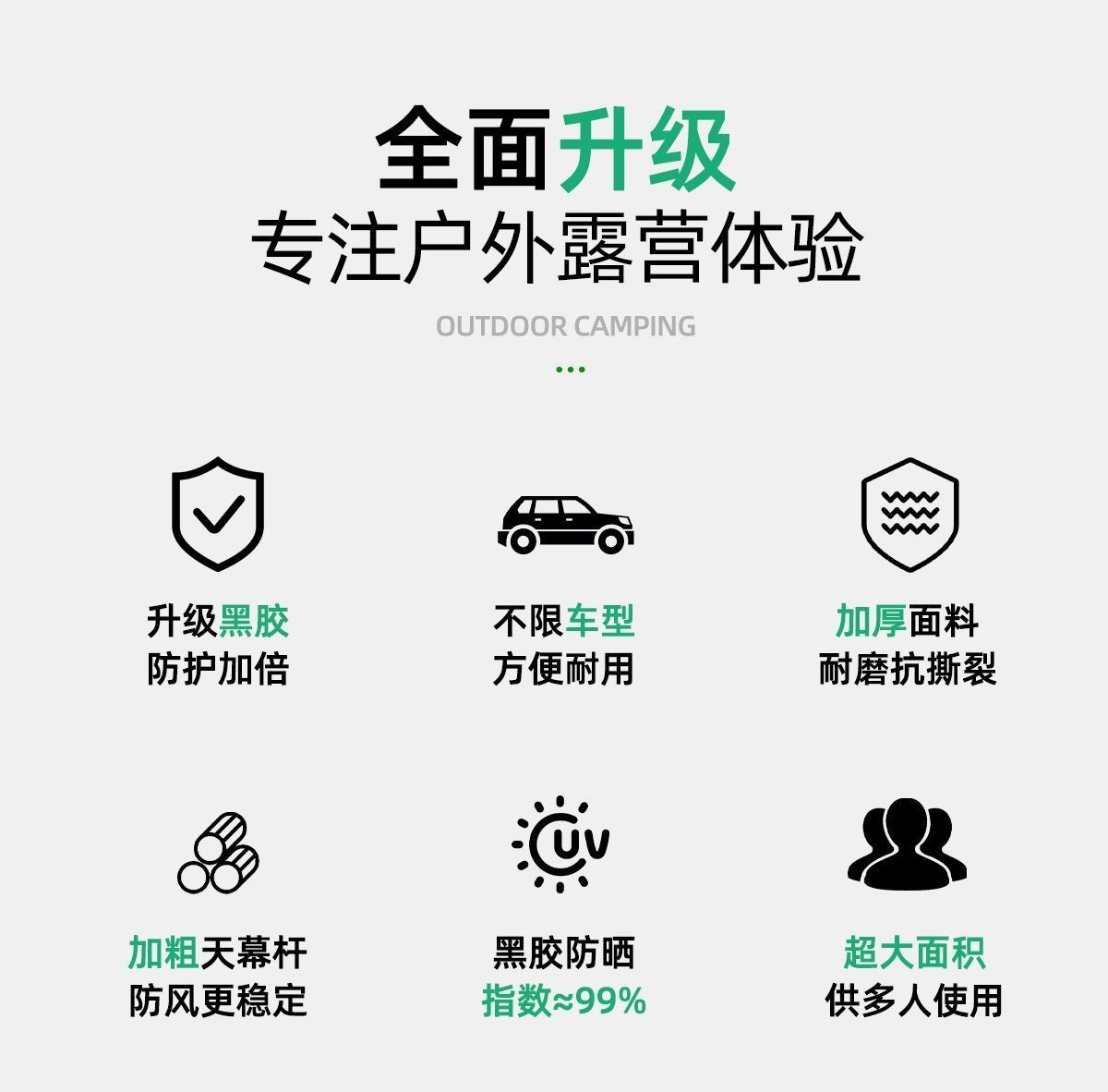 Car Side Canopy Tent, Suv Car Side Roof Tent, Off-Road Vehicle Side Awning, Sunshade Tent, Wild Wolf