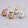 Small resin, flowerpot with accessories, owl, micro landscape