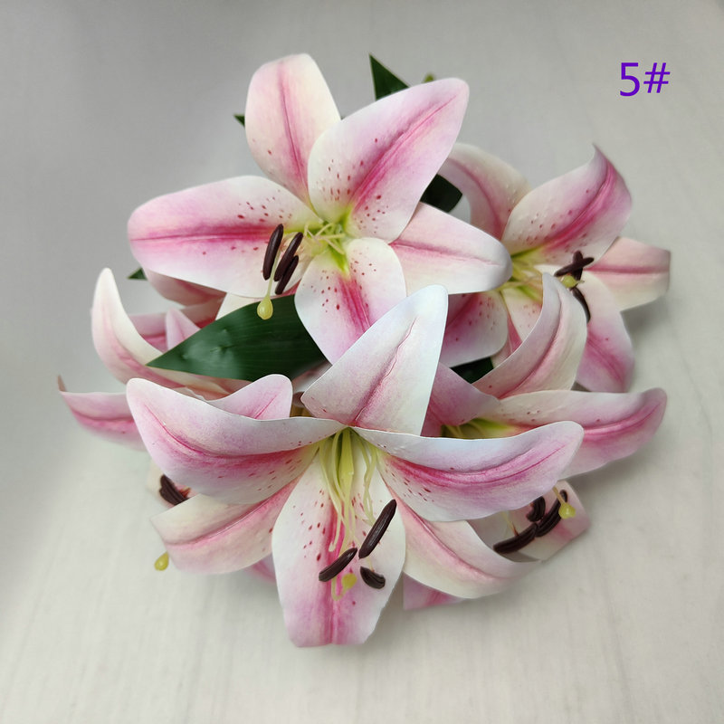 3D, 7 ramos de flores de lirio; decoración para pasillo de boda; pared floral; decoración de interiores; flores artificiales para fotografía; decoración de la habitación nupcial