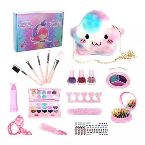 Amazon Children's Cosmetics Set Princess DIY Makeup Lipstick Playhouse Toy Realistic Handbag