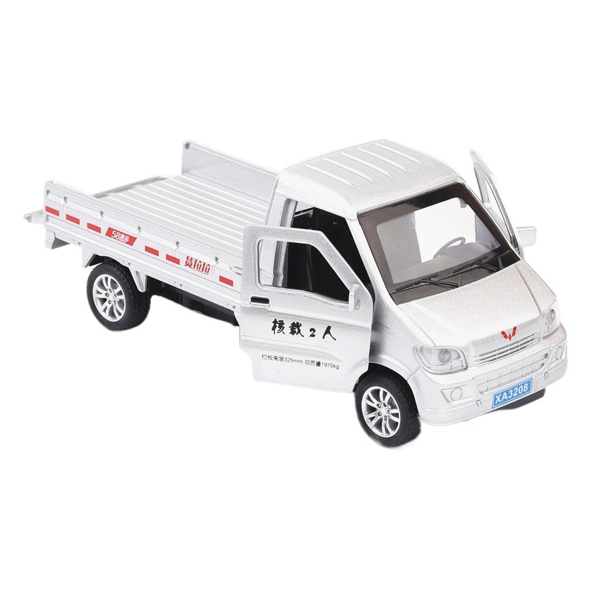 Xinao aleación coche modelo 1:32 wuling camión Puerta Abierta Tire hacia atrás juguete carga Lala coche sonido y luz modelo adornos