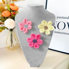 小香風毛糸手作り立体花胸花補助材料女子春秋新作ニットセーター服装装飾花片