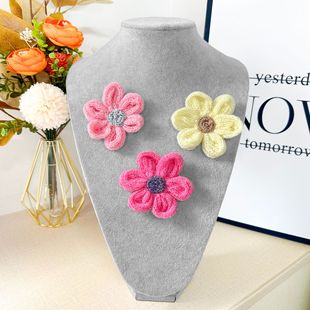 Xiaoxiang Style Wool Handmade Three-dimensional Flower Corsage Accessories Women's Spring and Autumn New Knitted Sweater Garment Decorative Flower Pieces