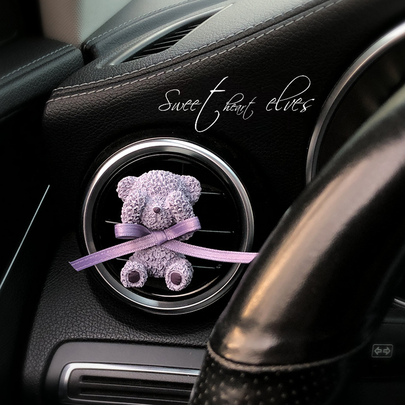 Arco púrpura oso coche perfume al por mayor aire acondicionado ventilación perfume decoración de piedra de perfume regalo para mujeres