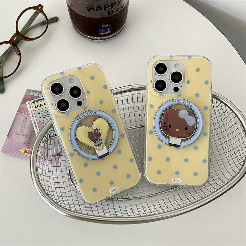 蓝色星星Kitt猫磁吸支架适用iPhone17苹果16ProMax/15/14手机壳新|undefined