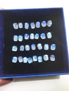 Moonlight Stone Pixiu Small Carving Piece Strong Light Blue Light Can Match Inlaid Ring Earrings Bracelet Jewelry