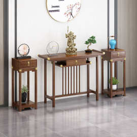 新中式玄关柜长条案供桌靠墙佛龛香案客厅桌台供奉桌子实木端景台