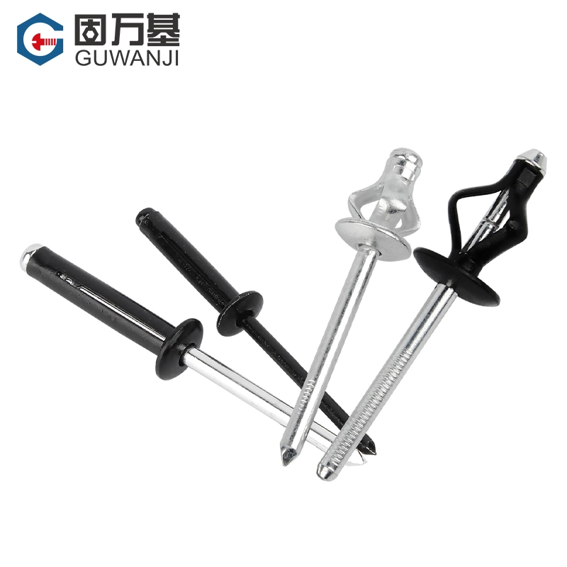 Цельноалюминиевые заклепки для фонарей с большой головкой, трехзахватные заклепки для шторок, черные автомобильные и винные заклепки.