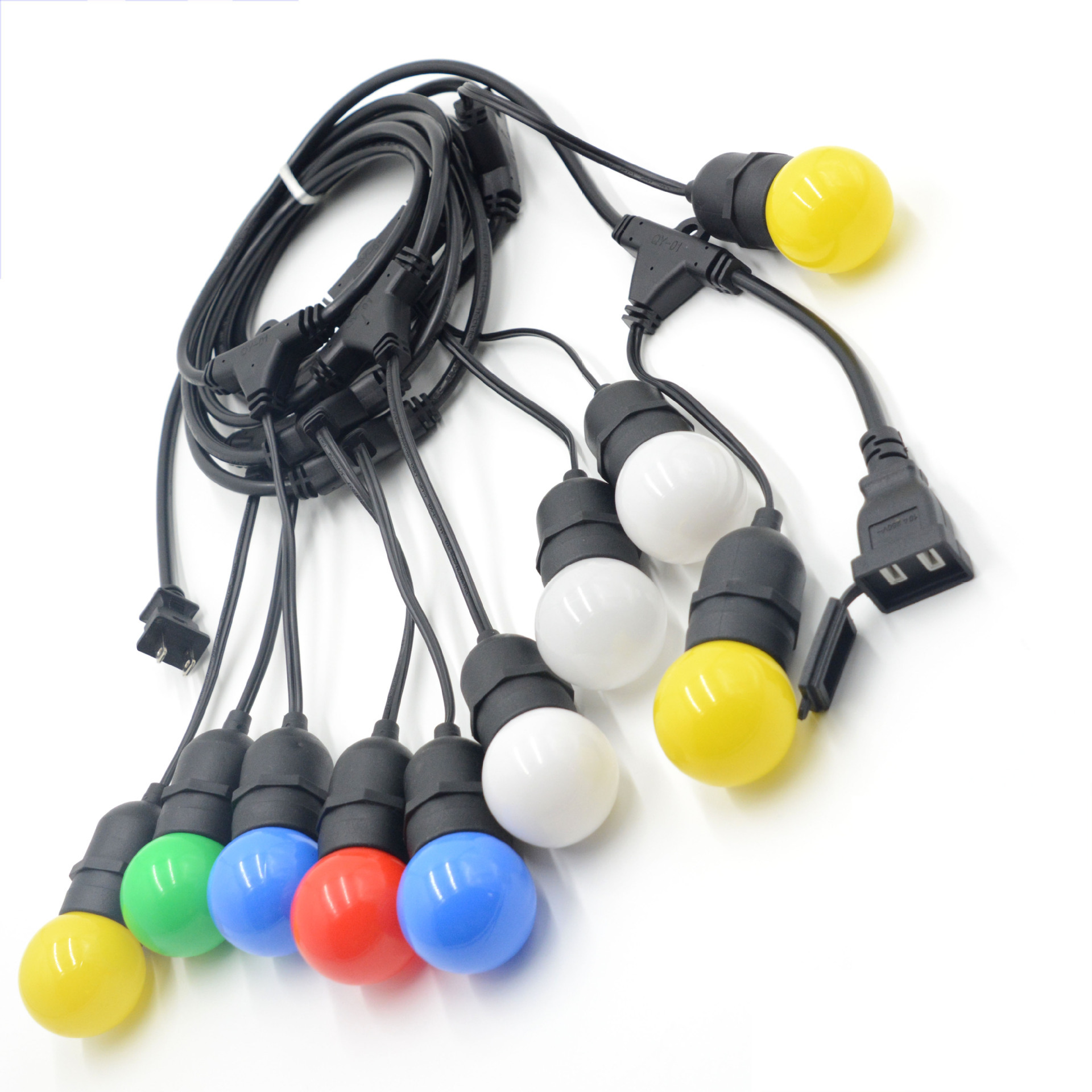 工厂供应E26E27吊灯直灯灯串线 长度颜色欧规插头电源线