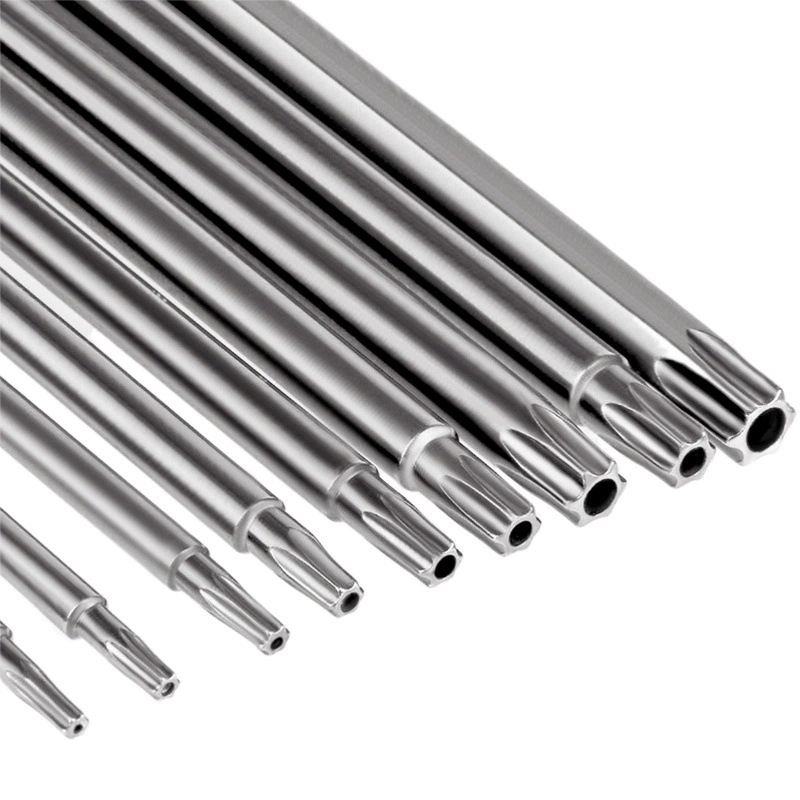 S2 Стальная ручка 1/4 с шестигранной головкой цветения сливы Шестизвездочный Противоугонный винт с отверстиями Отвертка с цельной отверткой