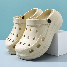 洞洞鞋女夏季增高百搭耐磨包头拖外穿不臭脚纯色轻便踩屎感凉拖鞋