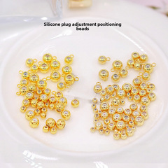 銅鍍14K/18K真金色硅膠調節定位珠 diy手工製作手鍊項鍊配件D51