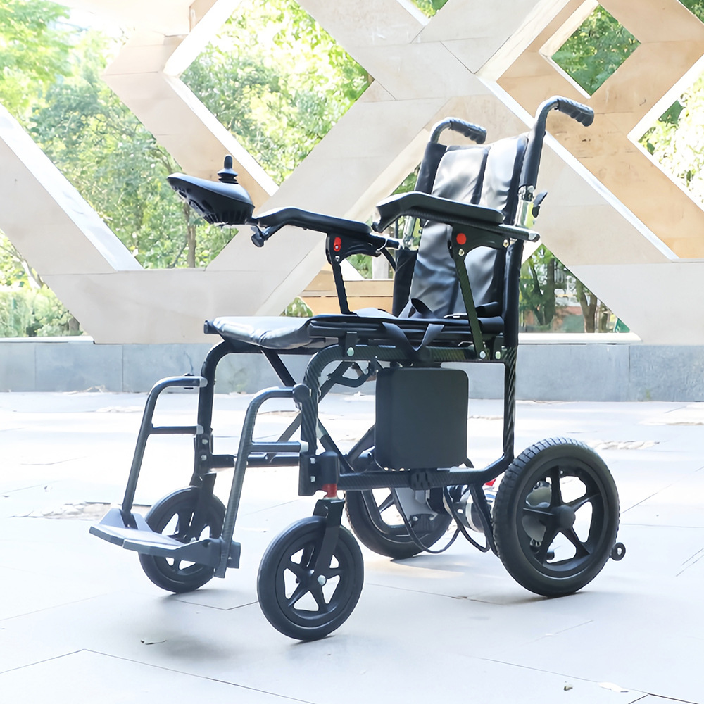 17kg Aviation aluminum, one-handed lift, lightweight, portable, foldable electric wheelchair for the elderly
