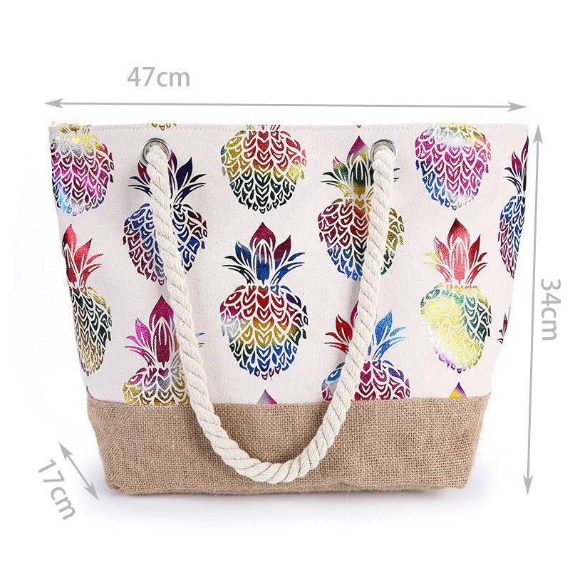 Women's Large Canvas Pineapple Vacation Ethnic Style Square Zipper Shoulder Bag display picture 6