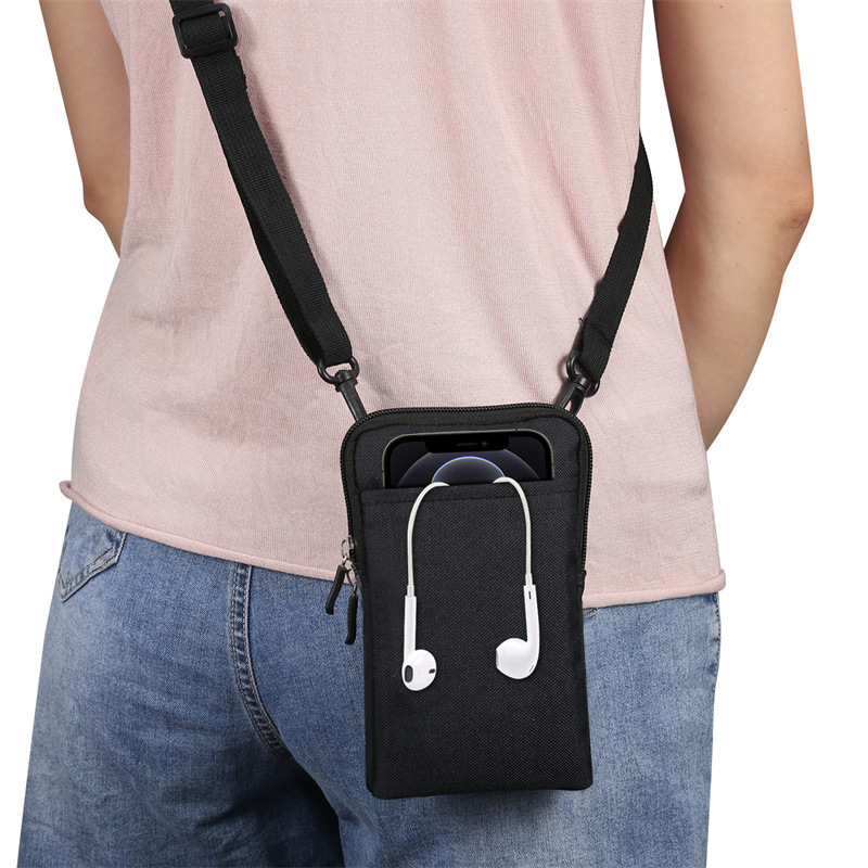 Suitable for Backpack Apple 16Promax Fashion Casual Crossbody Bag Universal Samsung S25 Vertical Soft Zipper Style
