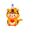 Wish Wish Closing Eye Little Tiger Birthday Cake Pack Tiger Babies Full Moon One Hundred Days Dessert Dress Dress