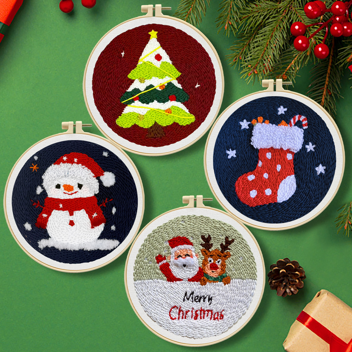 Navidad transfronteriza nueva serie de Navidad infantil DIY kit de cojín de taza de cojín de cojín