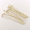 Pure copper color shelter needle round head needle bead -plated beaded beaded material DIY jewelry accessories real gold guarantee
