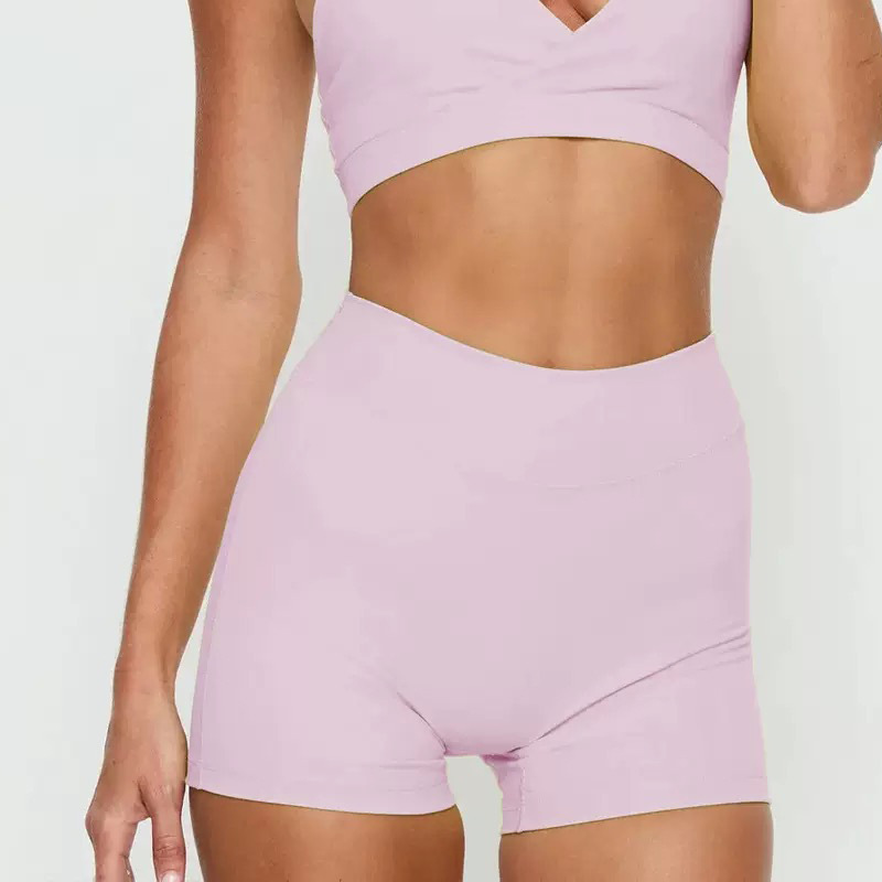 Comercio exterior transfronterizo V-cuello envuelto pecho colgar ropa interior de cuello fitness yoga pull-up mejorar la velocidad de resorte seco conjunto de dos piezas image 13