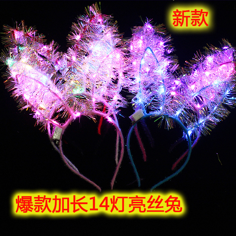 Luminoso Fox diadema Fox felpa Orejas de conejo orejas de gato horquilla bar concierto puesto diadema luminosa