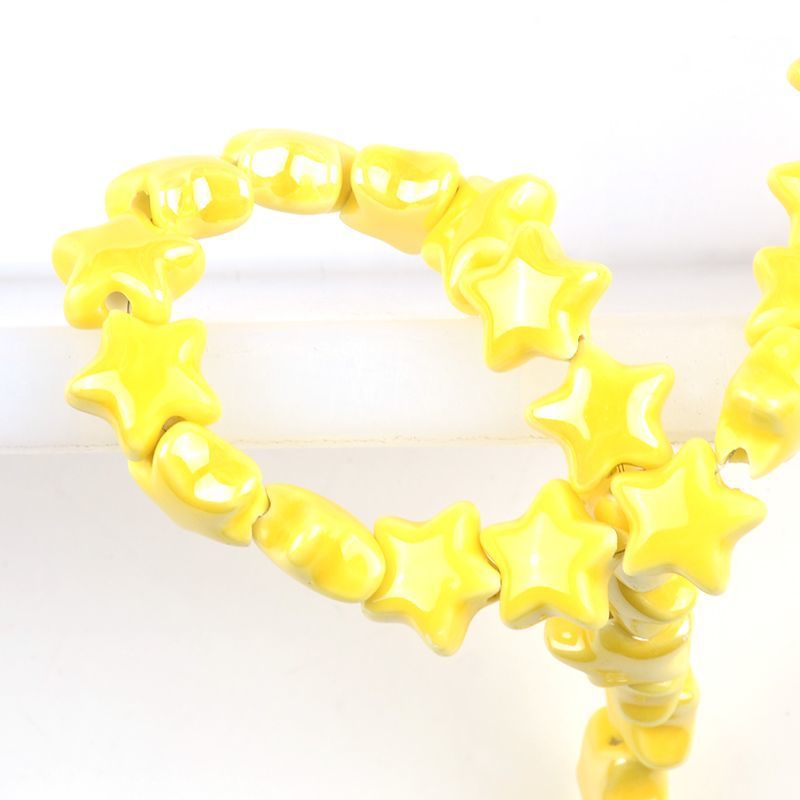 25g Weight Beads Jewelry Making Type DIY Jewelry Accessories Classification 10 PCS/Package Quantity ceramics Material Pentagram Pattern Plating Design Simple Style Style 10 PCS/Package Ceramics Pentagram DIY Jewelry Accessories Beads 3
