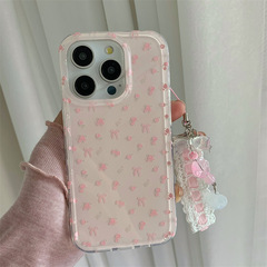 Spring Gentle Pink Small Floral Pattern Phone Case for iPhone 15 Pro Max Apple 14, 13 Girls, 12 Layered