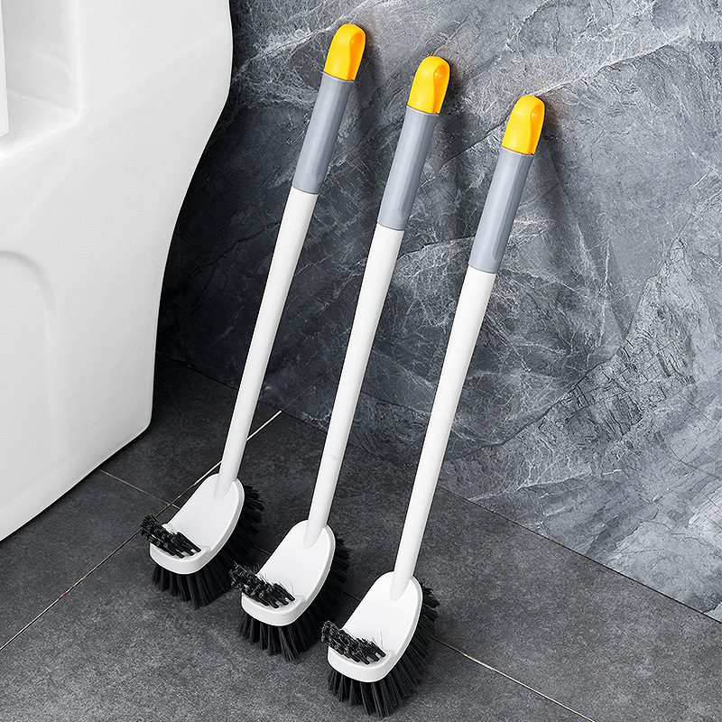 Long handle toilet brush double-sided non-dead angle toilet brush cleaning brush household wall-mounted soft hair toilet brush
