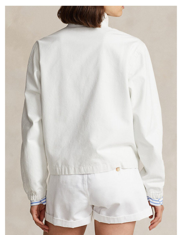 Áo khoác nữ vải canvas cotton dài tay thiết kế thêu họa tiết, khóa kéo, cổ bẻ — Giặt trắng chi tiết 11
