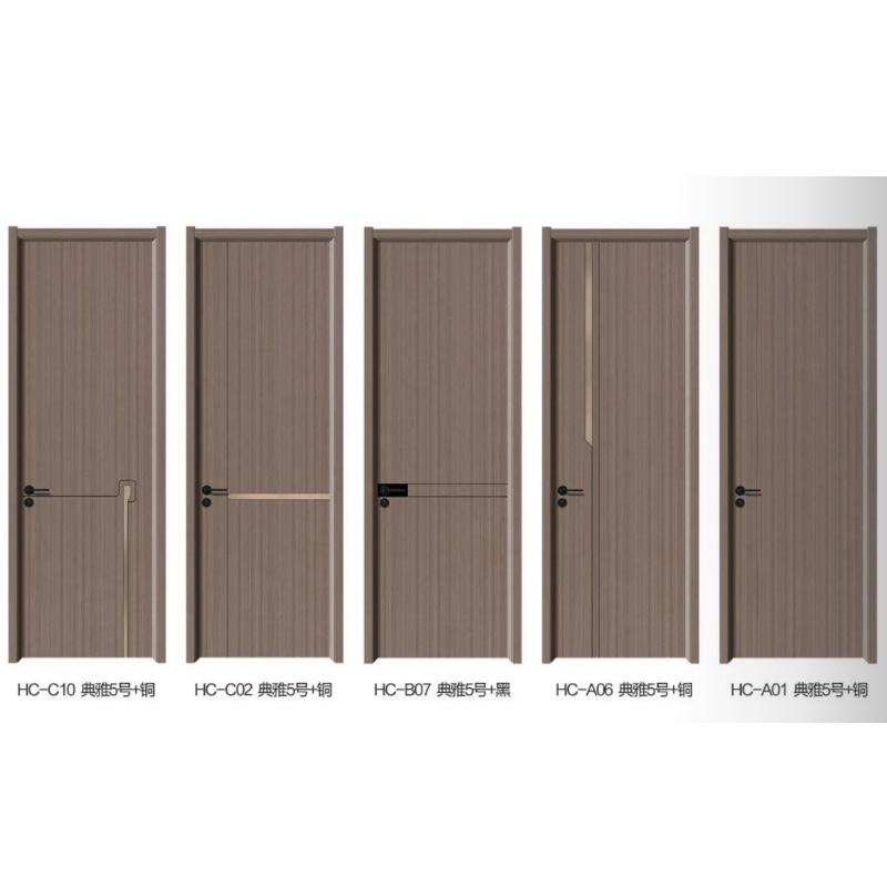 Puerta compuesta de madera maciza Puerta pintada simple moderna Puerta ecológica interior Puerta de dormitorio insonorizada Puerta de instalación de hotel Puerta de ingeniería
