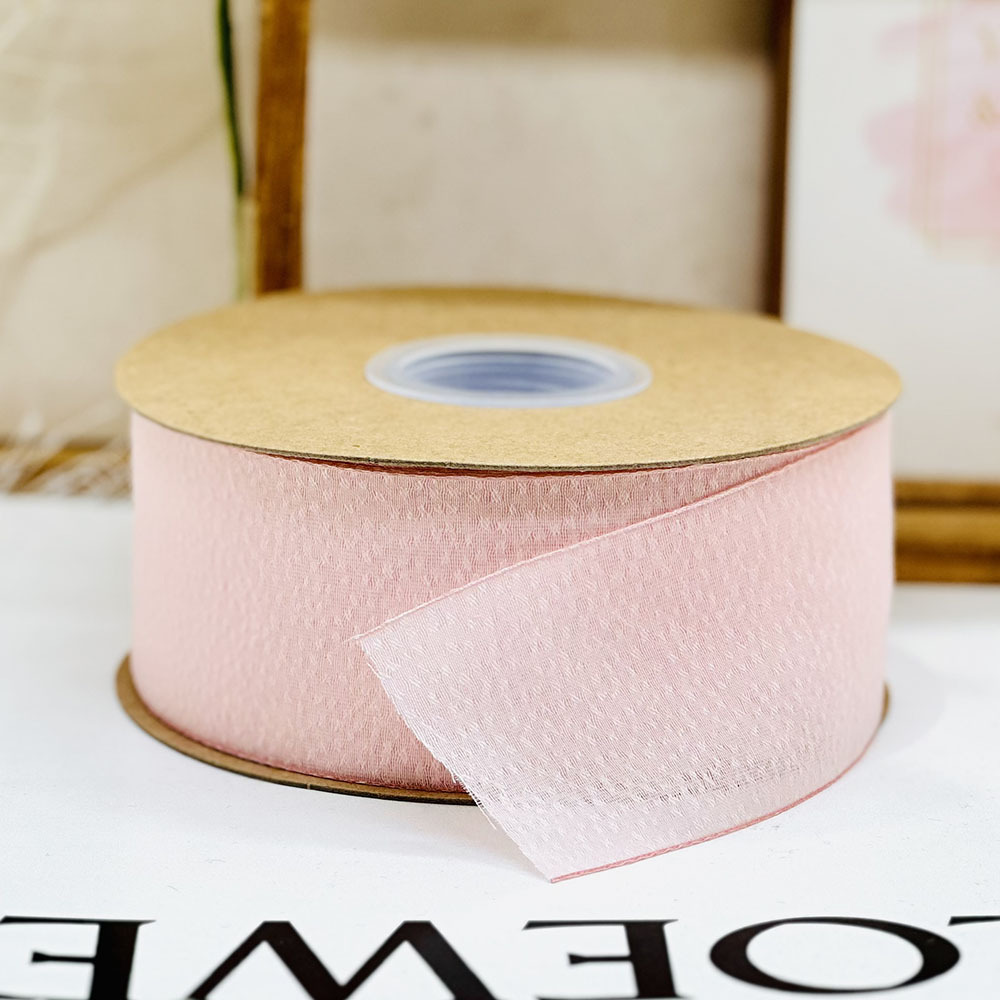 Color claro de alto nivel Jacquard nieve hilo decoración nieve hilo cinta cinta de seda regalo de embalaje floral cinta de cabello