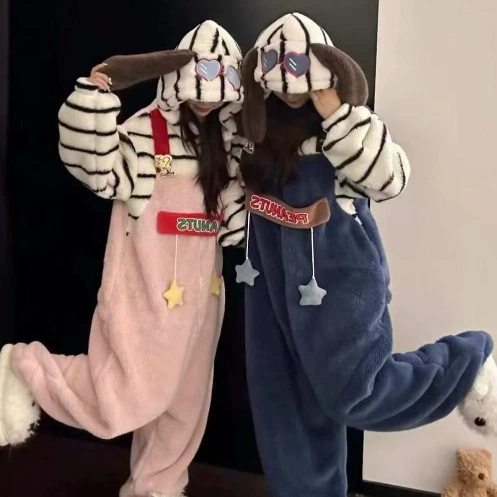 Nuby, cute pijama with hood, thermal underwear, coral velvet demi-season set
