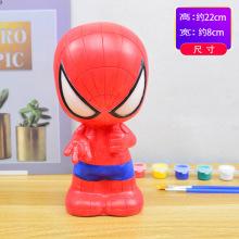 搪胶石膏娃娃涂色卡通绘画存钱罐涂颜色儿童玩具陶瓷大