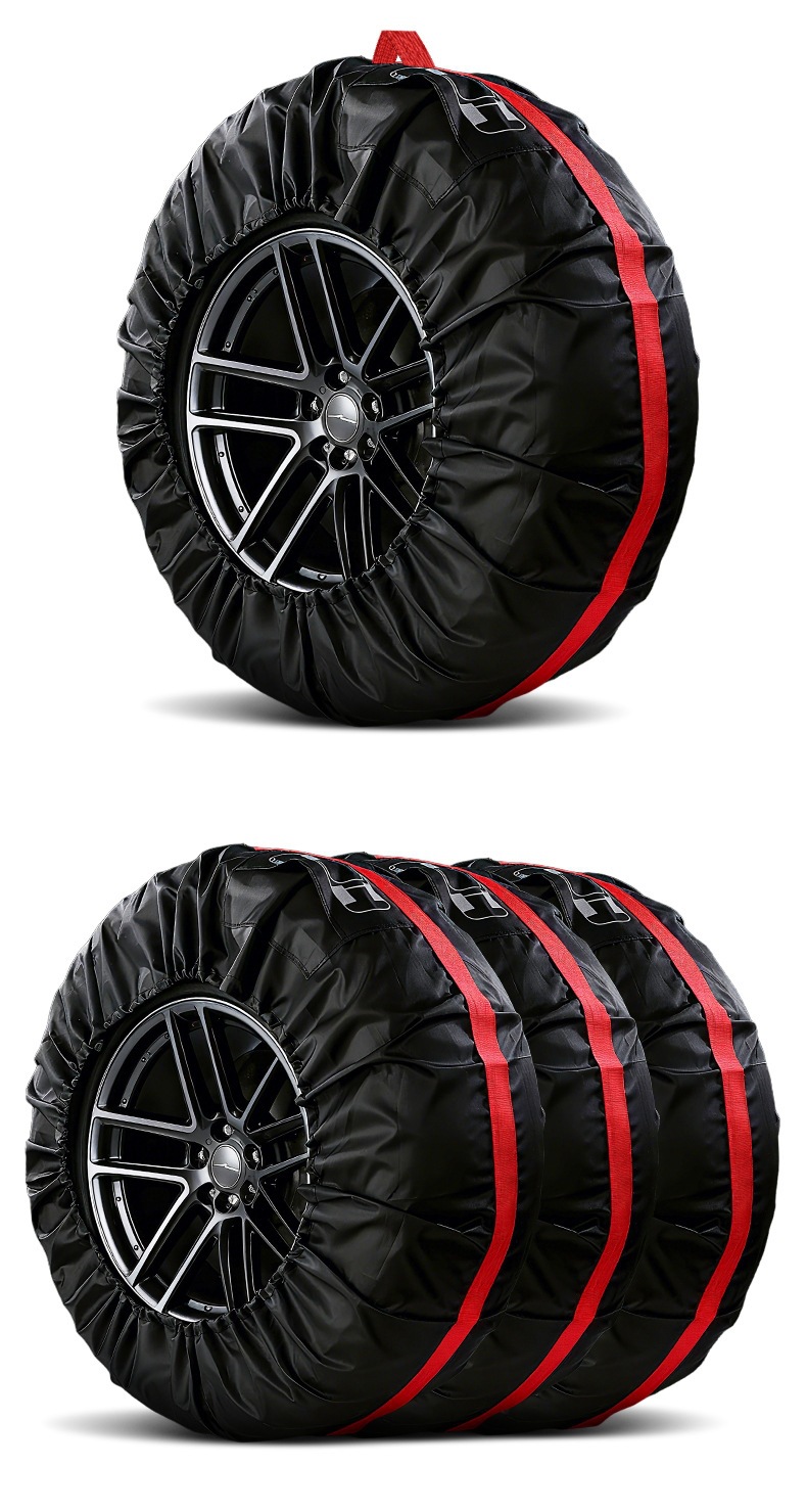 Cross-Border Hot-Selling 190t Polyester Taffeta Tire Cover Car Spare Tire Cover Snow Tire Storage Bag Wheel Cover Protective Cover