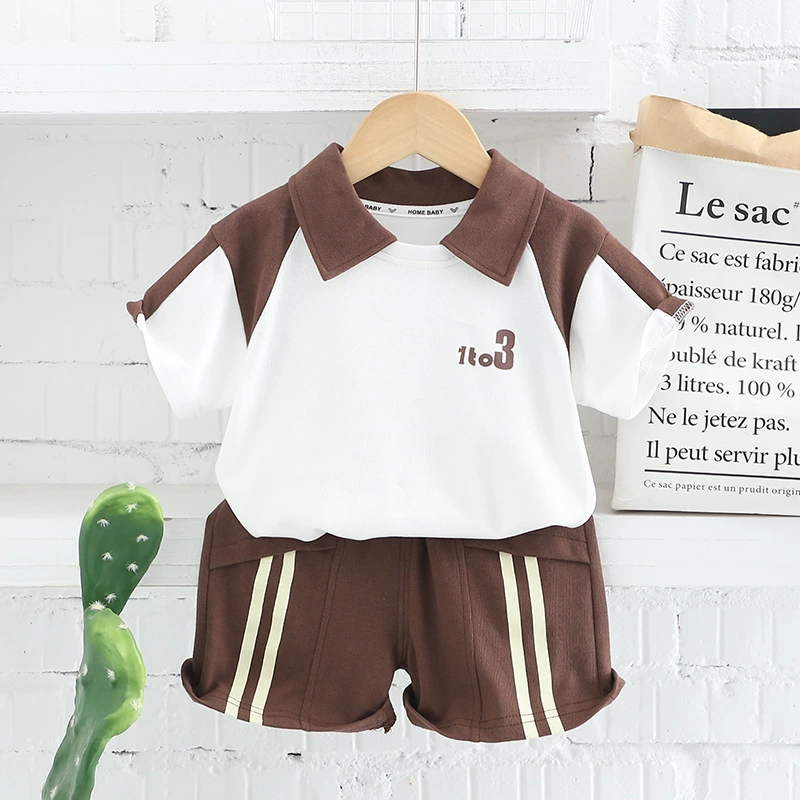Брендовое поло для мальчиков для отдыха, комплект, коллекция 2023, детская одежда, западный стиль