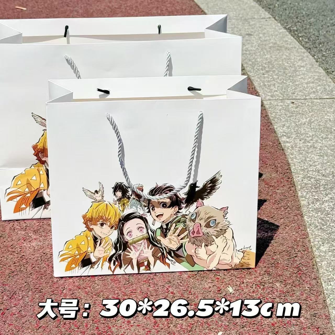 [대형] 데몬 슬레이어 선물 가방, 흰색 판지