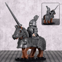 サードパーティ製中世シリーズゴシック騎士戦馬組み立てブロックフィギュア玩具越境販売袋詰め