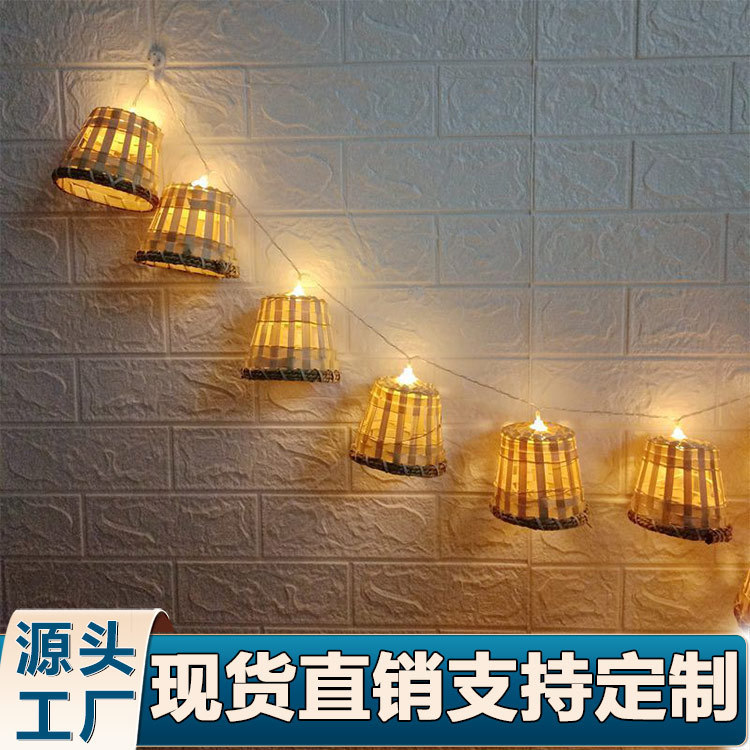 竹芸走馬灯竹編迷小ランプシェード灯串網紅手提げ提灯diy編み工芸品飾り提灯|undefined