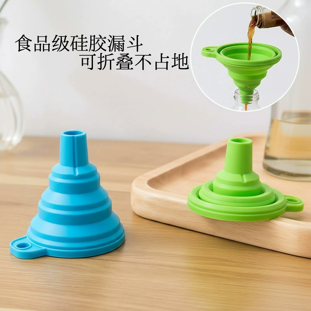 Готовая воронка для домашней кухни, подходит для розлива масла и вина, портативная, складная, телескопическая, пищевая воронка.