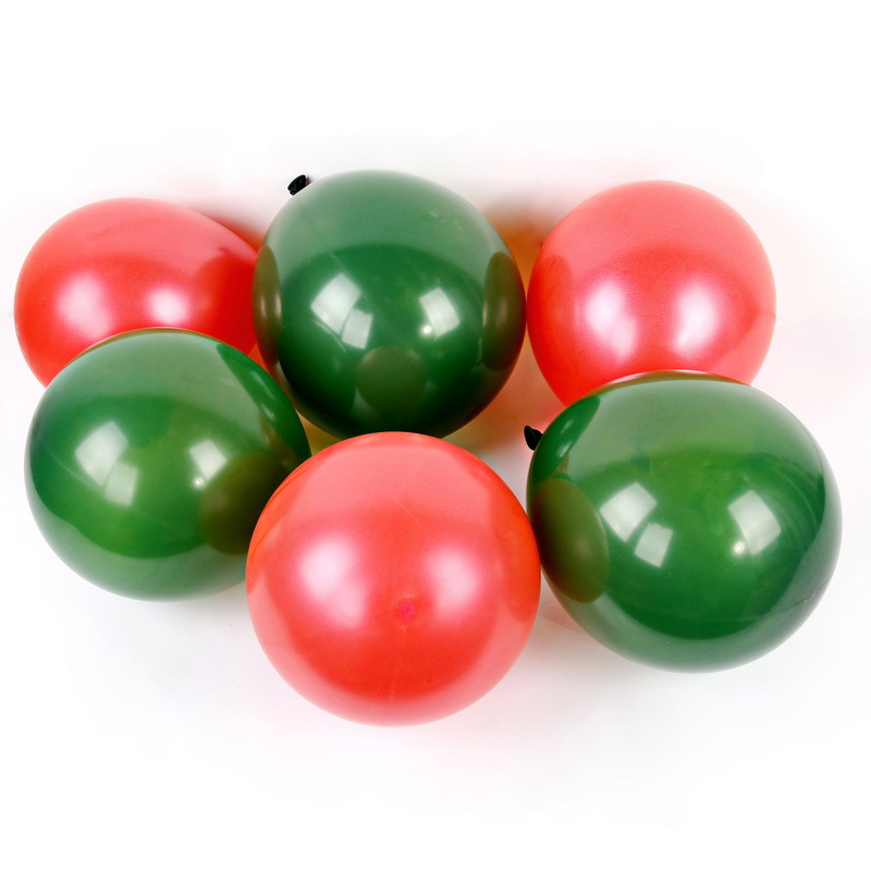 Decoración de Navidad suministros 12 pulgadas globo de látex Festival tema Fiesta rojo y verde impreso globo de látex al por mayor