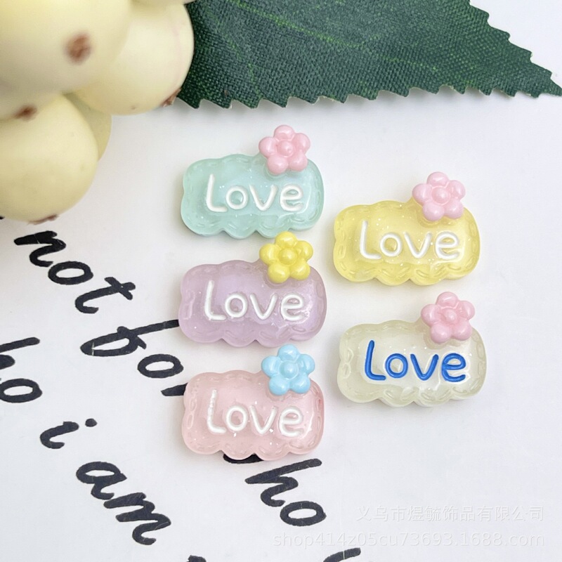 Gaopin Luminous Mini LOVE Alphabet Brand Flower Surf Puppy Shell Castle Beach Duck Cartoon Resin Accessories Gaopin Luminous Mini LOVE Alphabet Brand Flower Surf Puppy Shell Castle Beach Duck Cartoon Resin Accessories