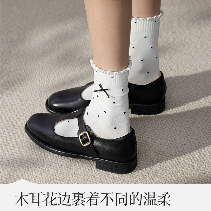 袜子女纯棉诸暨袜业批发100%棉堆堆袜春秋全棉可爱无骨中筒袜定制|undefined