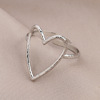 Adjustable fashionable universal ring heart shaped stainless steel, Korean style, on index finger