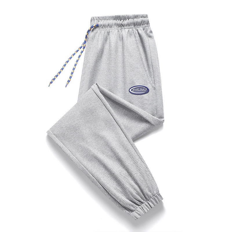 Мужская одежда, предпочтительные 2024 вафли, брюки для ног, мужские корейские тренды, свободные спортивные брюки, мужские весенне-осенние новые