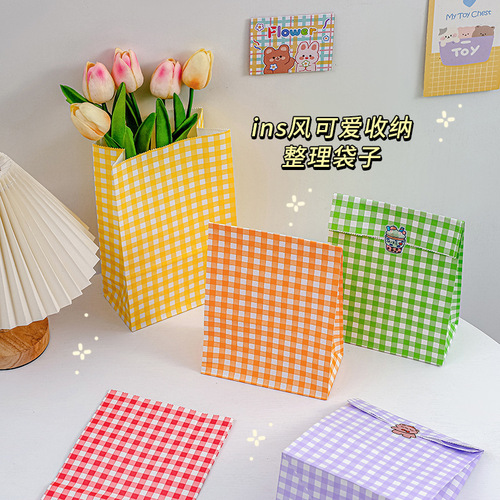 Kraft Paper Gift Bag Cute Gift Shopping Bag Ins Style Birthday Handbag Storage Bag 